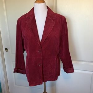 Siena fully-lined red suede blazer